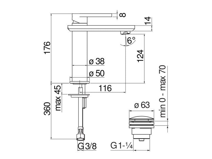 Смеситель для раковины с автоматическим сливом Nobili платье ARCH-00098850 - Вид №33
