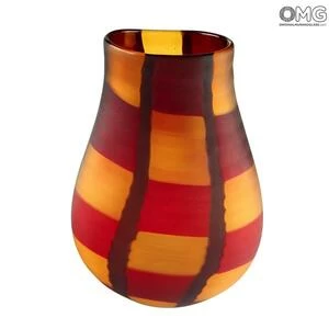 2508 ORIGINALMURANOGLASS Дутая ваза из муранского стекла - единичное изделие - Original Murano Glass OMG 20 см