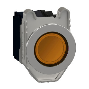 XB4FW35M5 Кнопка с подсветкой скрытый монтаж, металл, оранжевый, Ø30, встроенный светодиод, 230V AC 1 НО + 1 НЗ Schneider Electric Harmony XB4