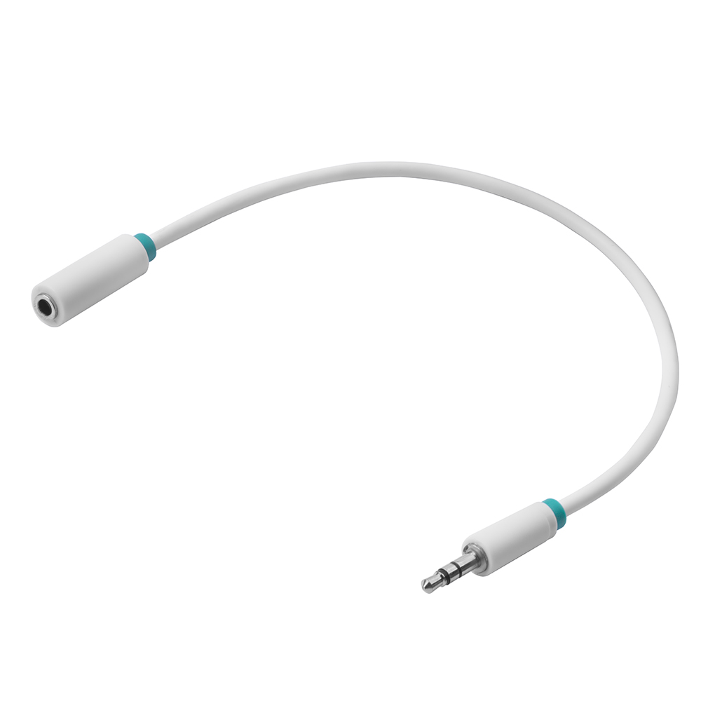 GCR-STM1662-0.25m удлинитель аудио 0.25m jack 3,5mm/jack 3,5mm белый, зеленая окантовка, ультрагибкий, 28awg, m/f, premium , экран, стерео Greenconnect Santreyd  - Вид №1