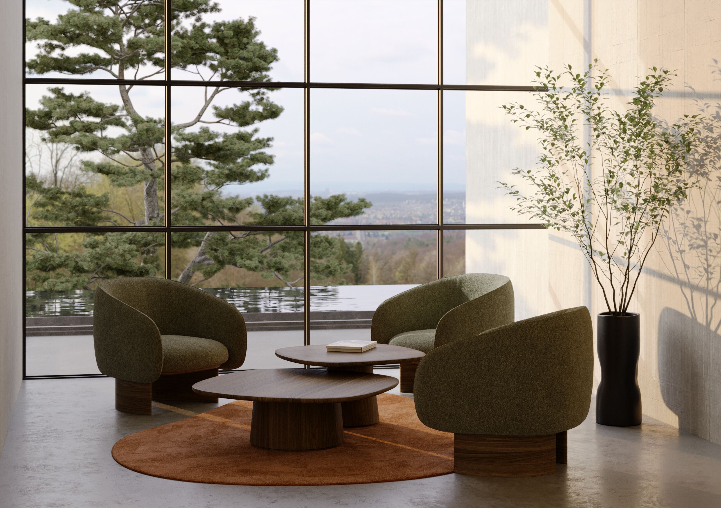 Тканевое кресло с подлокотниками Wewood гнездо ARCH-00029061 - Вид №4