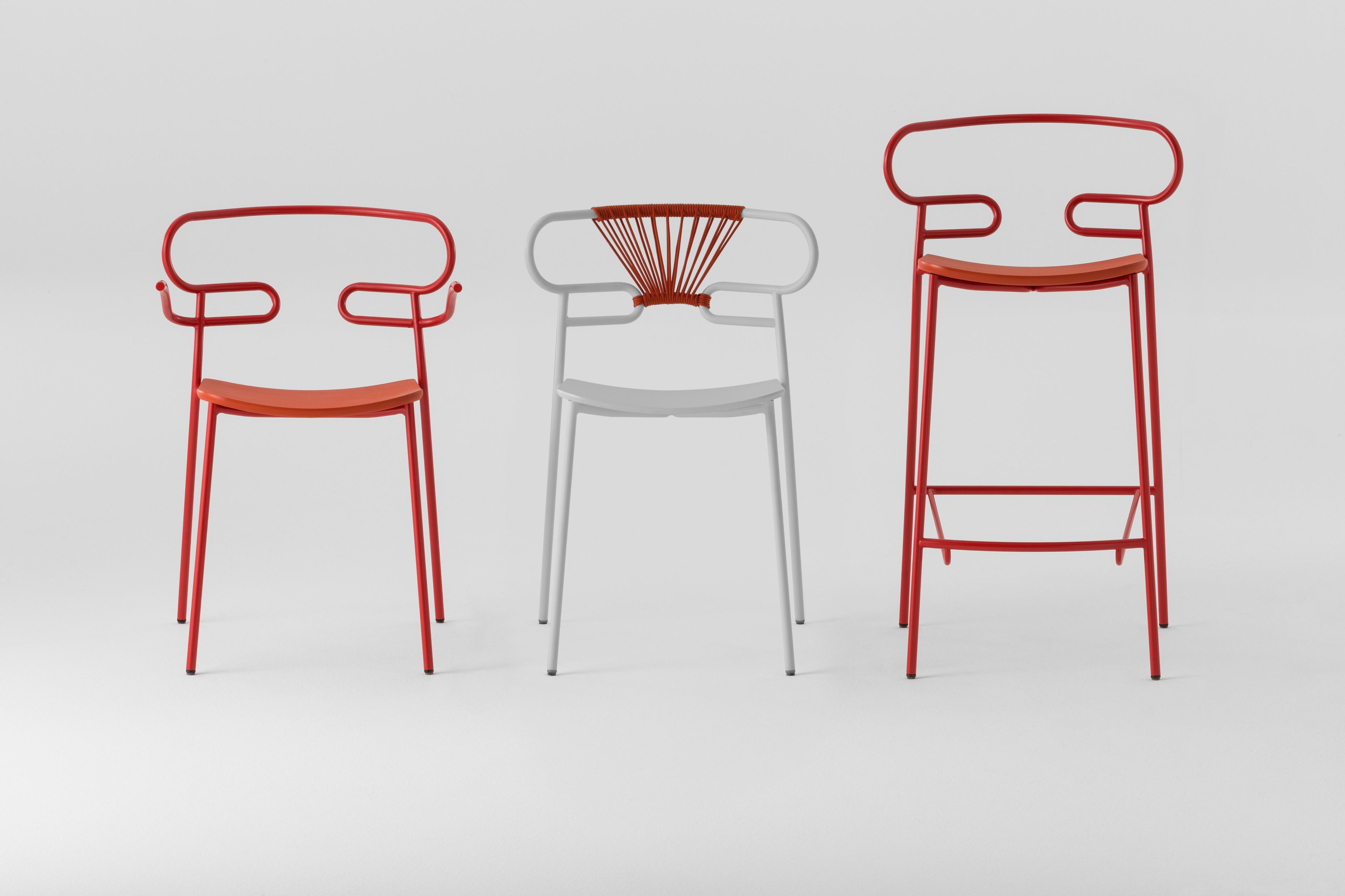 Металлический и полиуретановый табурет с подставкой для ног TrabA' Генуя ARCH-00044939 - Вид №3