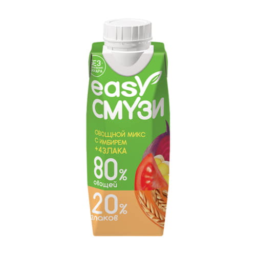 Коктейль мультиовощной с имбирём и злаками Easy Смузи 250 мл Santreyd 13296 - Вид №1