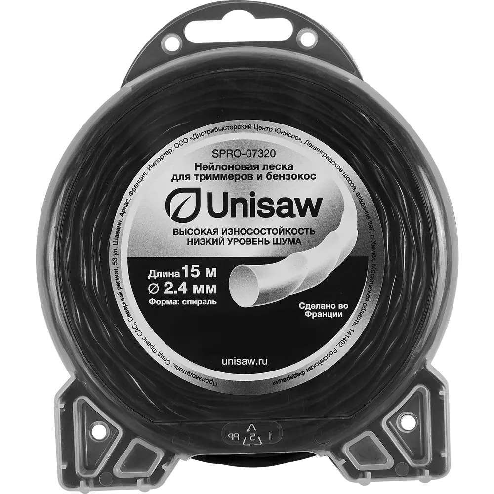 Леска для триммера Unisaw ø2.4 мм 15 м спираль-круглая Santreyd STLM-2204892