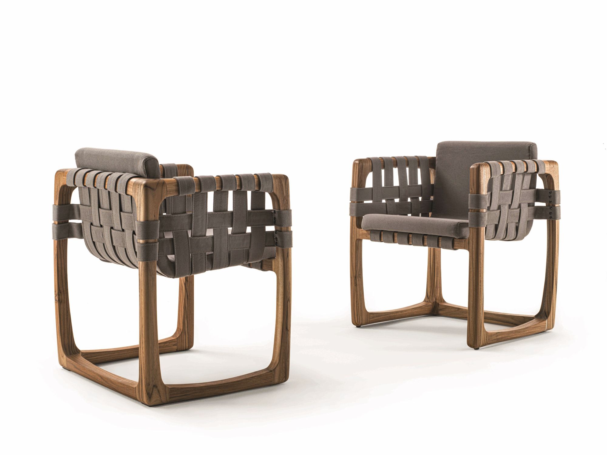 Тканевый садовый стул с каркасом из тикового дерева Riva 1920 бунгало ARCH-00002561 - Вид №2