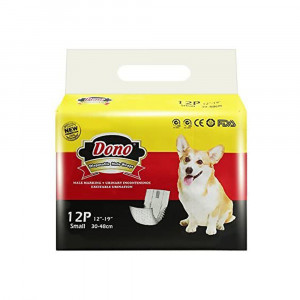 ПР0055644 Пояса для кобелей Male Pet Diaper одноразовые впитывающие размер S, 12шт Dono
