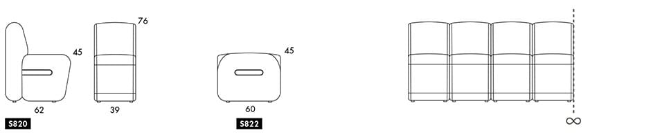 Квадратный пуф из ткани Bla Station ARCH-00129486 - Вид №34
