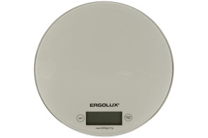 16134331 Кухонные весы ELX-SK03-C03 серые металлик до 5 кг,185 мм круглые 13430 Ergolux