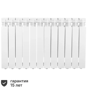 Радиатор секционный Equation Aluminium 500/96 12 секций боковое подключение алюминий белый