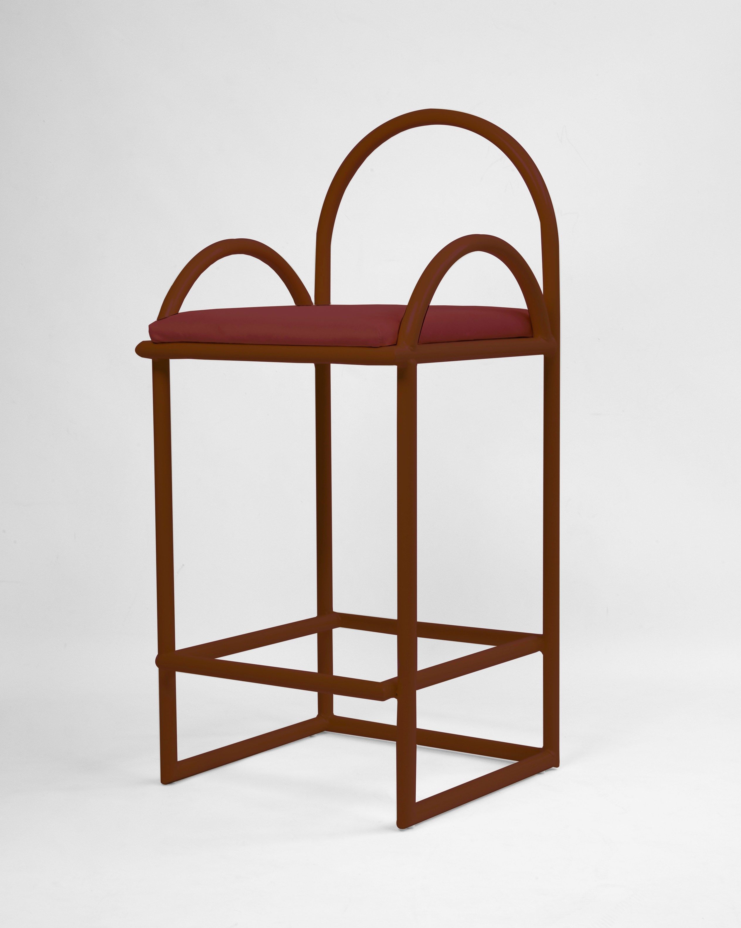 Высокий металлический стул с мягким сиденьем Houtique ARCH-00114337 - Вид №11
