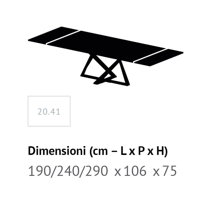 Прямоугольный обеденный стол из стали и дерева Bontempi Casa Millennium ARCH-00040042 - Вид №15