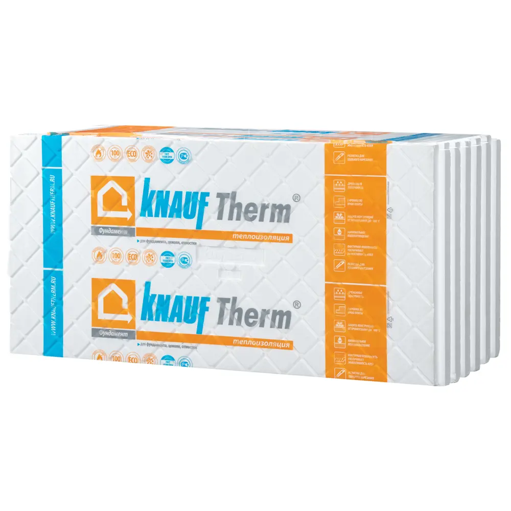 Пенополистирол Knauf Therm Фундамент 100x615x1215 мм STLM-2181653 - Вид №2