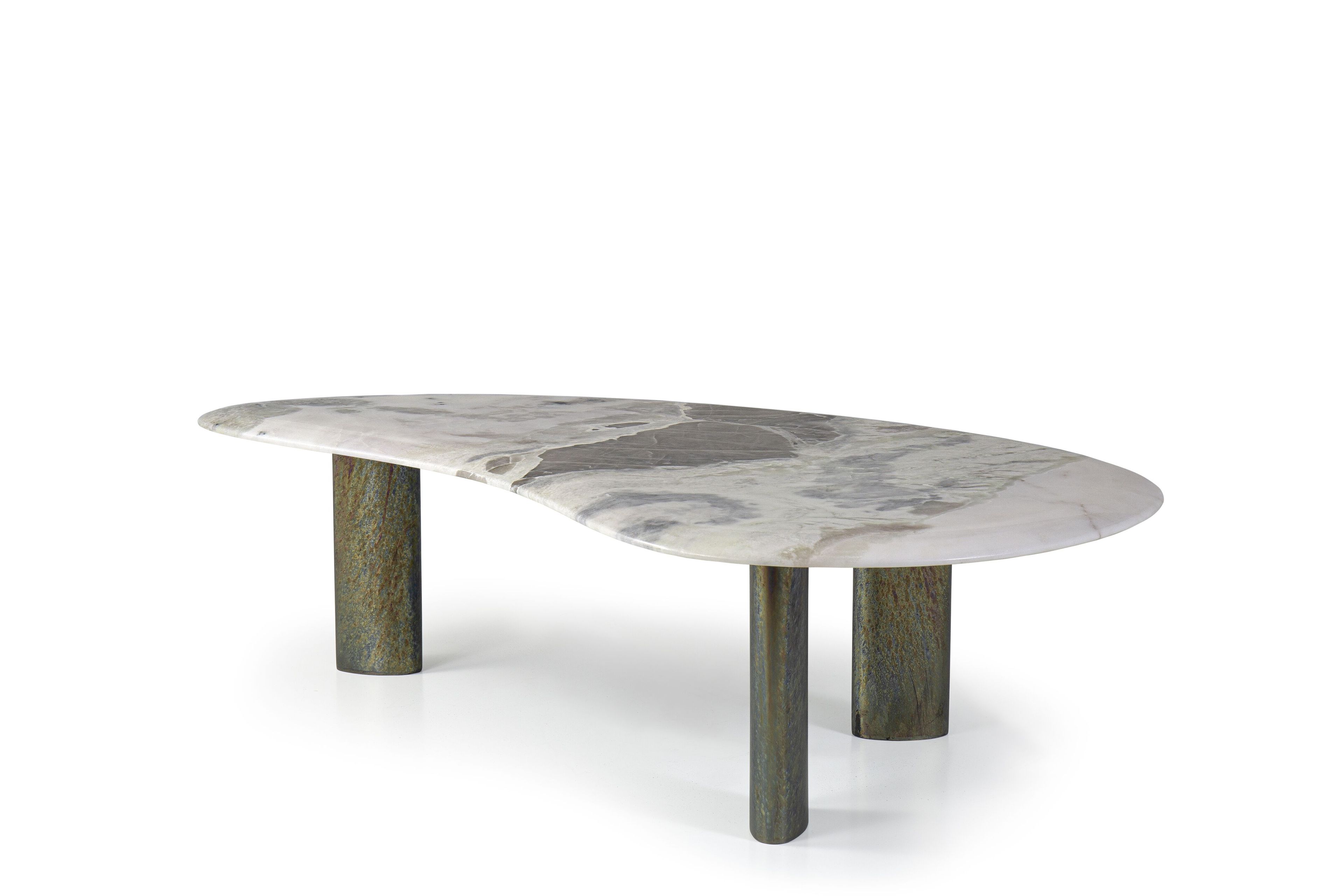 Журнальный столик из дерева и мрамора для гостиной Borzalino EGEO ARCH-00054382 - Вид №3