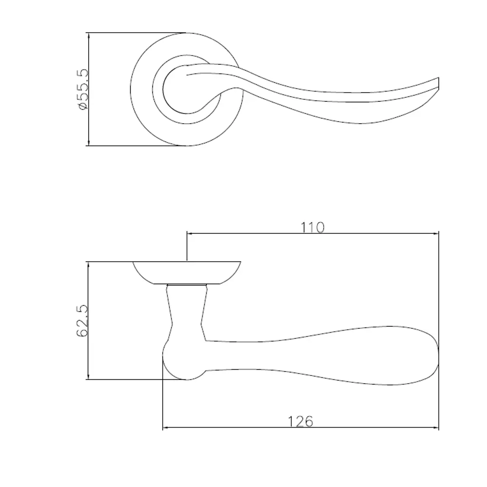 Дверные ручки Edson EDS-55H-R3, цвет белый хром STLM-2082648 - Вид №4
