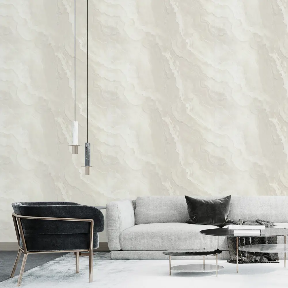 Wall Decor Марбл: флизелиновые обои с текстурой камня в бежевых тонах 89417511 STLM-1566868 - Вид №2