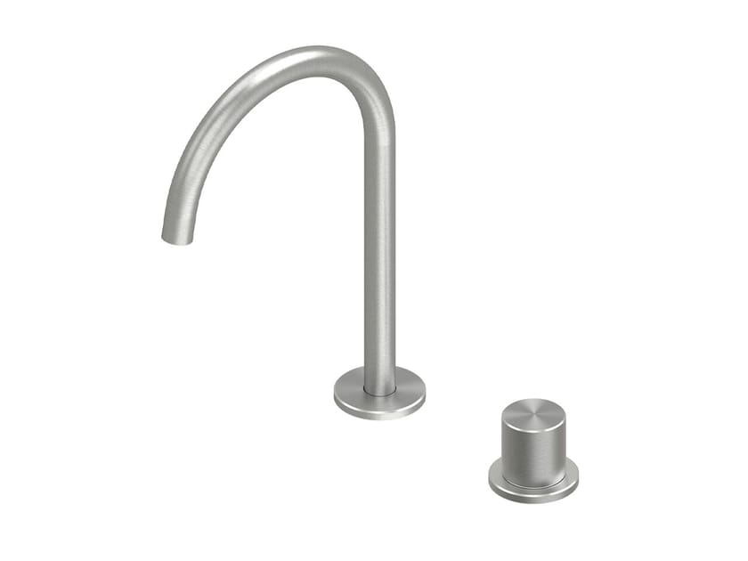 Стальной прогрессивный смеситель для раковины с 2 отверстиями Quadrodesign Hum ARCH-00053414