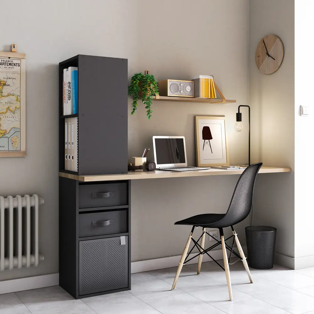 Дверь для стеллажа Spaceo Kub Paris 32x32 см металл цвет черный STLM-2097549 - Вид №5