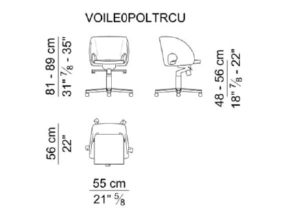 Кожаный поворотный операционный офисный стул с колесами i 4 Mariani вуаль ARCH-00046523 - Вид №5