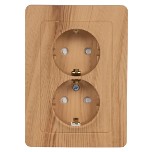 Розетка двойная встраиваемая Systeme Electric Blanca с заземлением со шторками цвет ясень