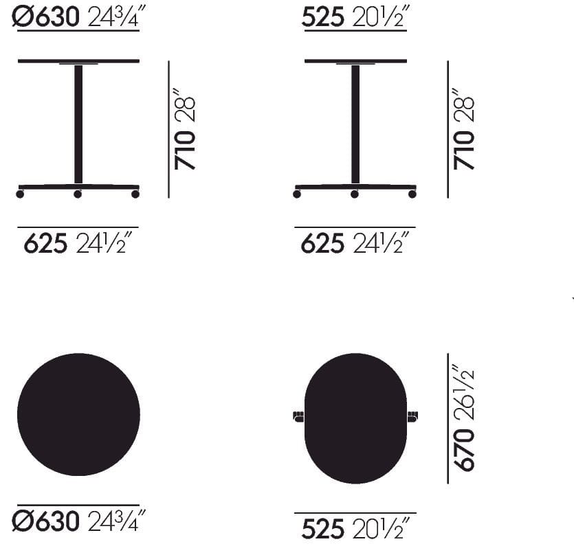 Высокий круглый журнальный столик VITRA мягкая работа ARCH-00105645 - Вид №9