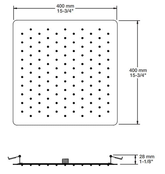 Квадратная потолочная встраиваемая душевая головка BARIL TET-1614-91 ARCH-00104070 - Вид №1
