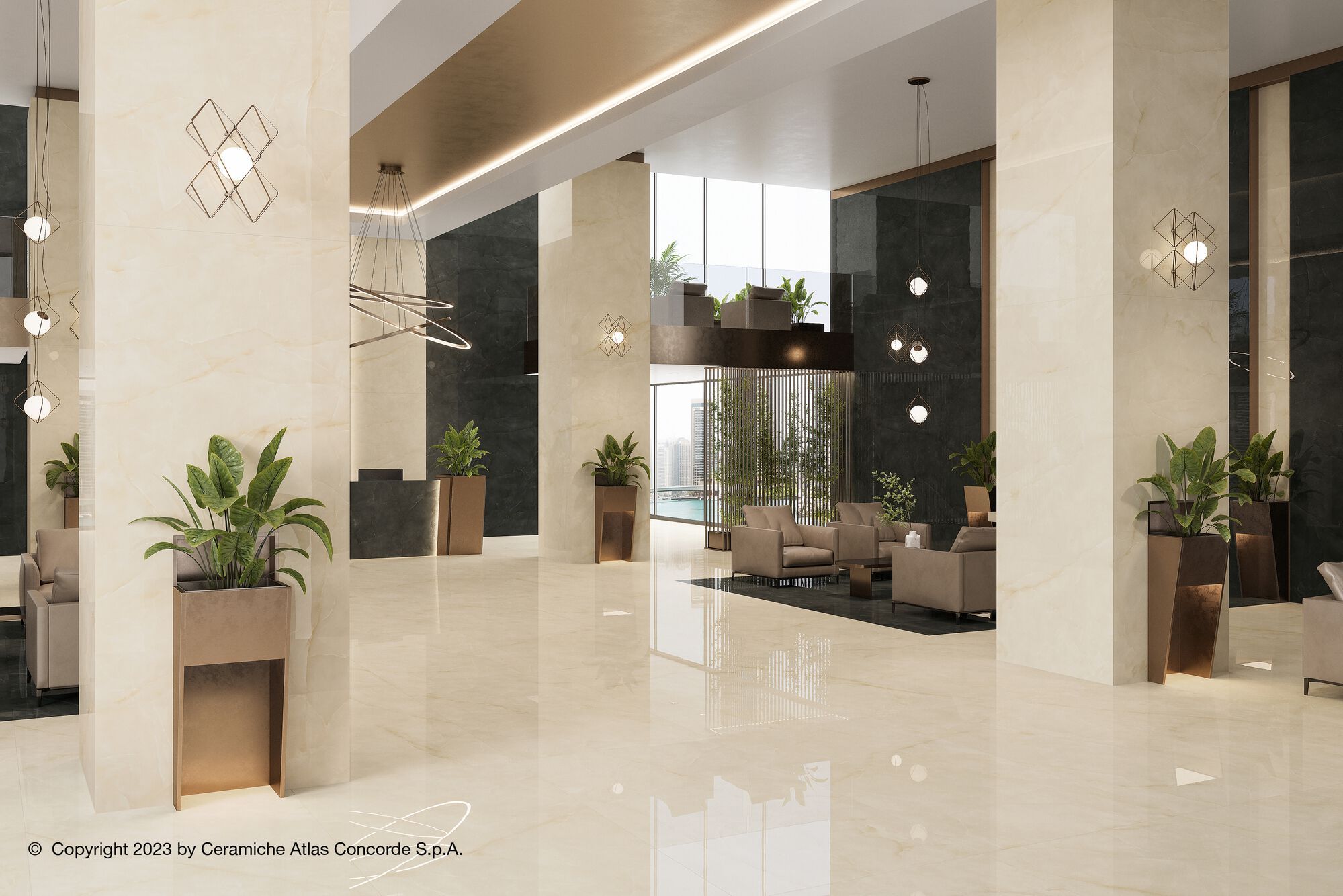 Напольное / керамогранит с эффектом оникса Atlas Concorde Marvel Onyx ARCH-00100320 - Вид №19