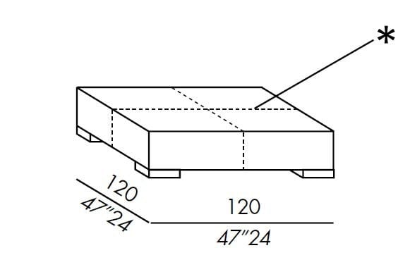 Кожаный квадратный пуф Meridiani BRONS ARCH-00127944 - Вид №6