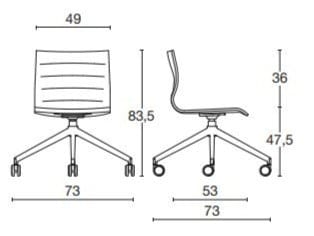 Офисное кресло из искусственной кожи с 4 спицами Diemme ARCH-00013423