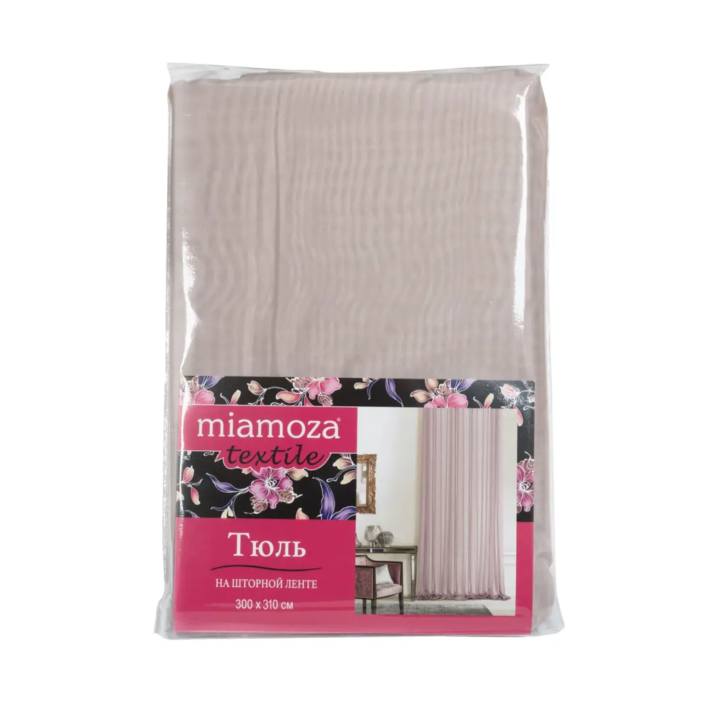 Тюль на ленте Виола 300x310 см цвет пудровый MIAMOZA STLM-2148673 - Вид №7
