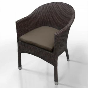 Кресло из искусственного ротанга плетеное коричневое AFINA  240987 Коричневый