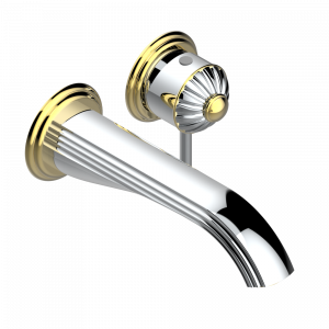 A9F-6541B Trim only for Built-in basin mixer with spout (two x 1/2'' inlets and one 1/2'' outlet), without waste Thg-paris Jaipur с металлическими ручками Хром/золото