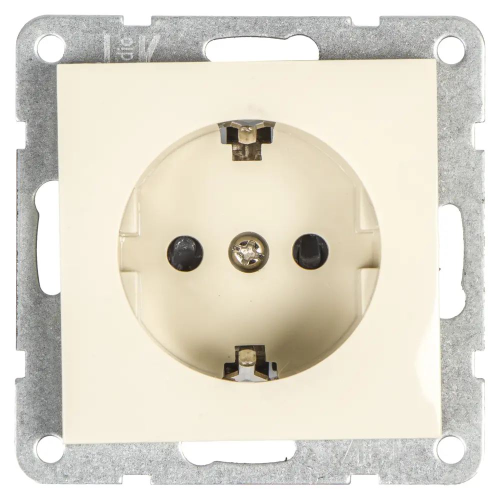 Розетка LK Studio LK60, с заземлением, защитные шторки, цвет бежевый STLM-2170287