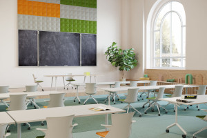 Стул на насесте из инженерного пластика с подлокотниками