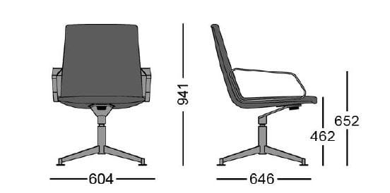 Мягкий тканевый стул с подлокотниками Sellex Swing ARCH-00148882 - Вид №2