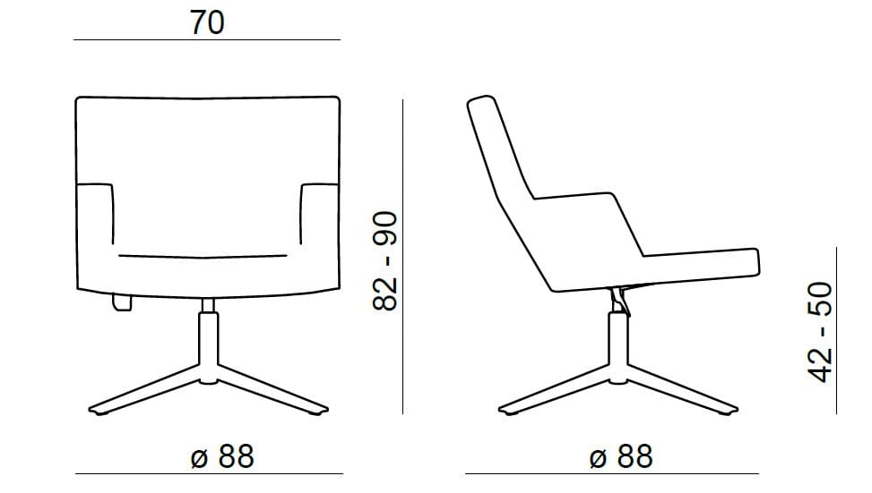 Тканевое вращающееся кресло с подлокотниками BBB CROSS ARCH-00053837 - Вид №4