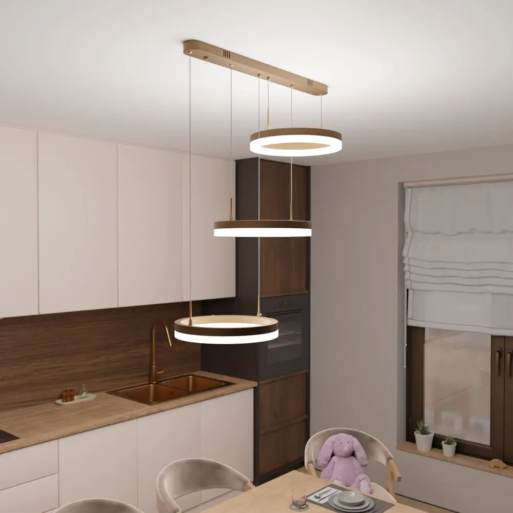 Люстра потолочная светодиодная диммируемая Ritter Rivo 52090 4 с д/у 72 Вт 17 м² 2700К-6500К цвет белый/золотой 84339637 STLM-2184532  - Вид №14
