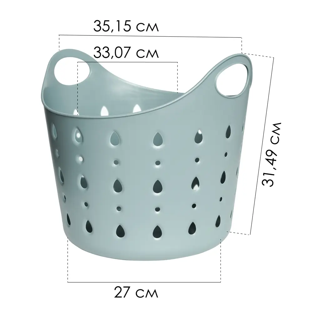 Корзина для белья Berossi CubaLibra ИК 74875001 15 л цвет серая мистерия STLM-2063973 - Вид №7