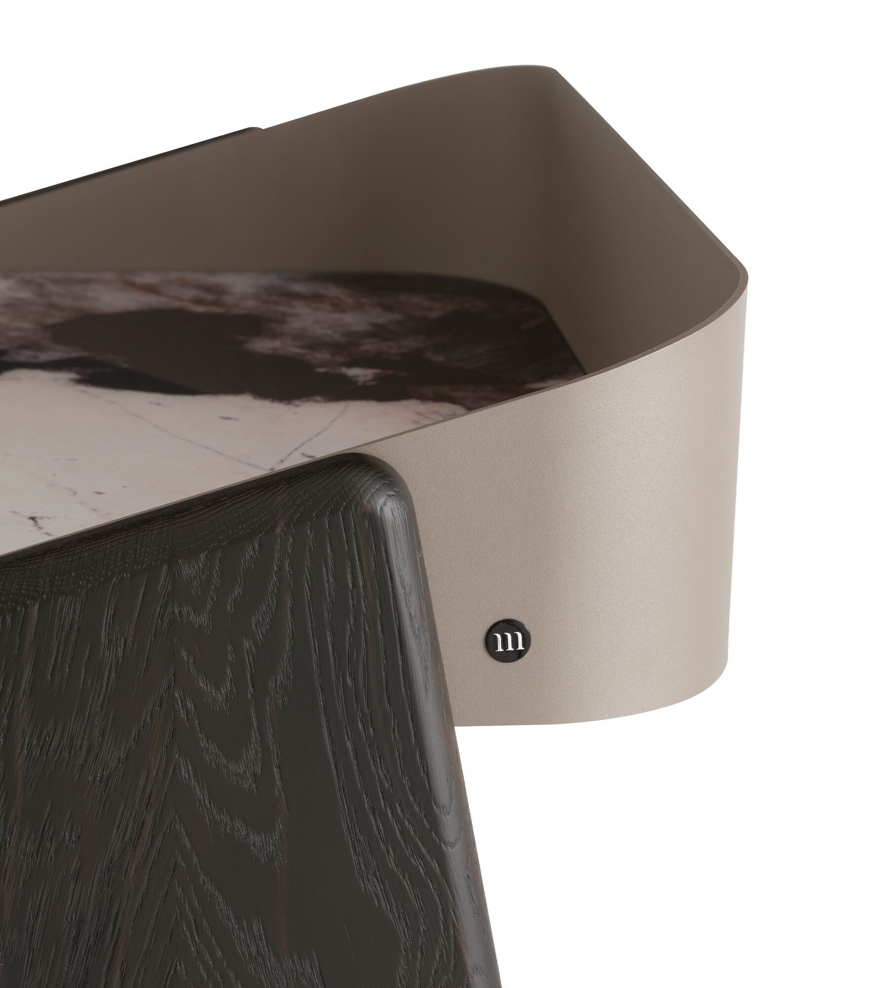 Деревянная прикроватная тумбочка со стеклянной столешницей с эффектом мрамора Morica Design BAVERO ARCH-00151231 - Вид №12