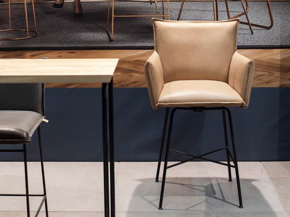 Высокий кожаный поворотный стул с подлокотниками Jess ARCH-00145690 - Вид №2