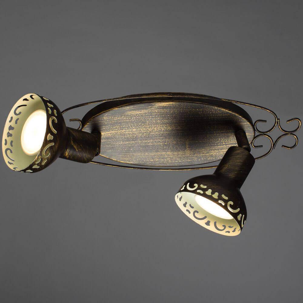 Спот настенный галогеновый на 2 лампы коричневый Focus A5219AP-2BR ARTE LAMP FOCUS BROWN 00-3926228 Коричневый  - Вид №1