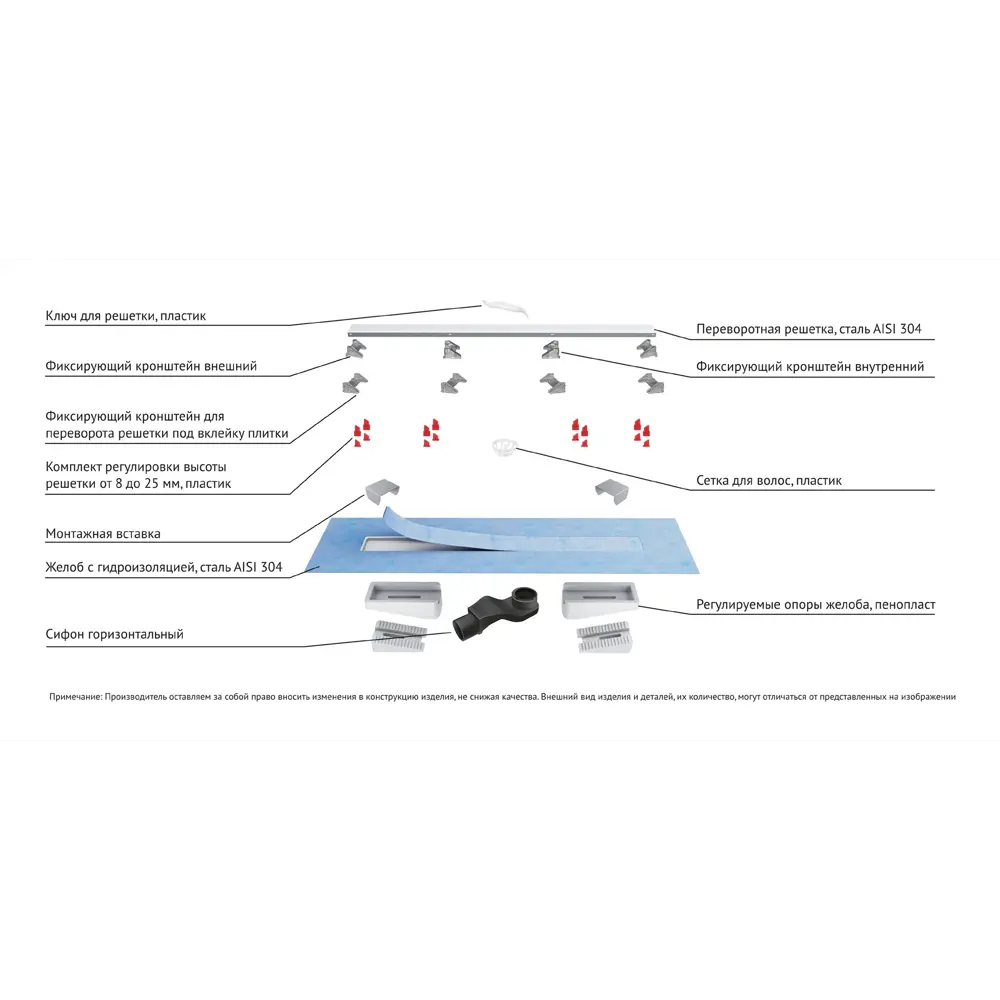 Трап для душа Berges Wasserhaus Trend 600 мм комбинированный затвор STLM-2095201 - Вид №1