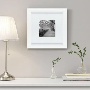 Картина черно-белая 35х35 см "Мост через Ист-Ривер, Нью-Йорк, 1910г." КАРТИНЫ В КВАРТИРУ  00-3894659 Белый;черный