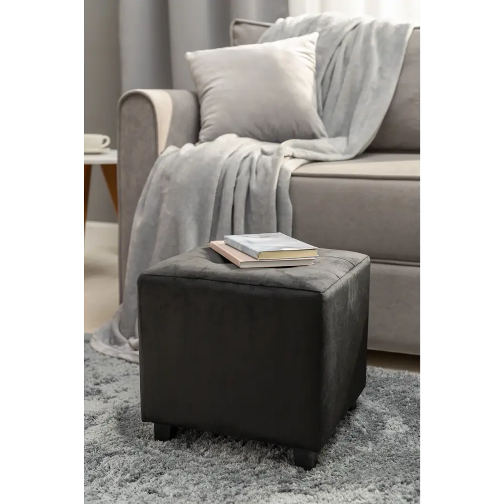Табурет мягкий Atmosphera 121360D 35x35x33.5 см цвет черный STLM-2212406 - Вид №2