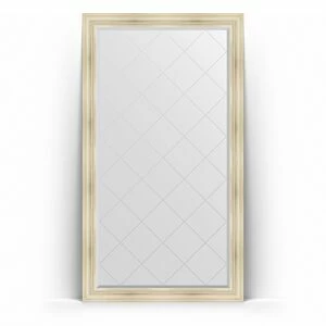 BY 6368 Зеркало напольное с гравировкой в багетной раме - травленое серебро 99 mm EVOFORM Exclusive-G floor
