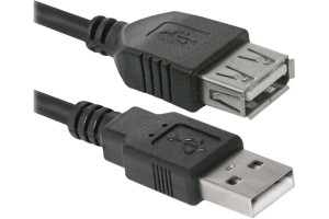16125386 USB кабель USB02-17 USB2.0 AM-AF, 5.0м 87454 Defender