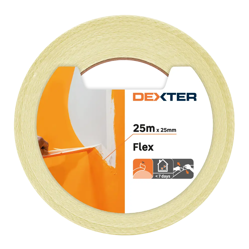 Лента малярная Dexter для изогнутых поверхностей 25 мм х 25 м STLM-2040491 - Вид №1