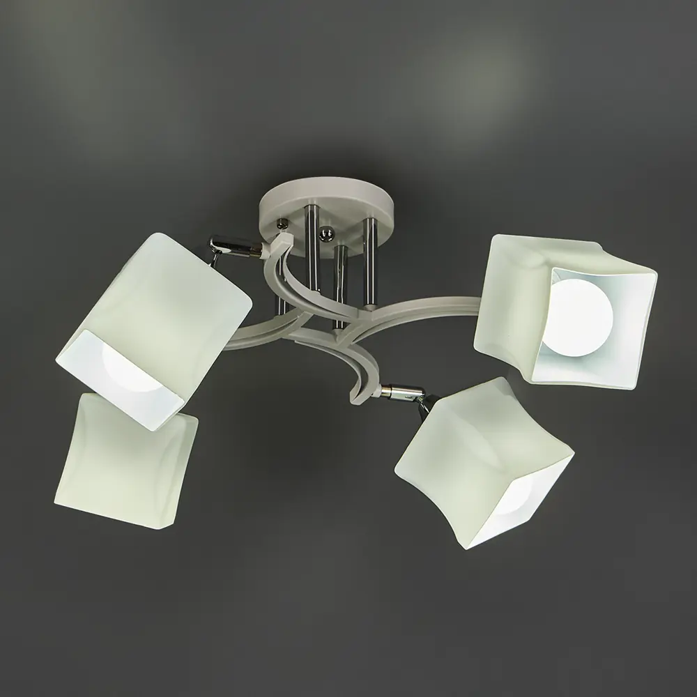 Люстра De City Тетро - современный потолочный светильник с четырьмя стеклянными плафонами 88038452 STLM-0916407 - Вид №1