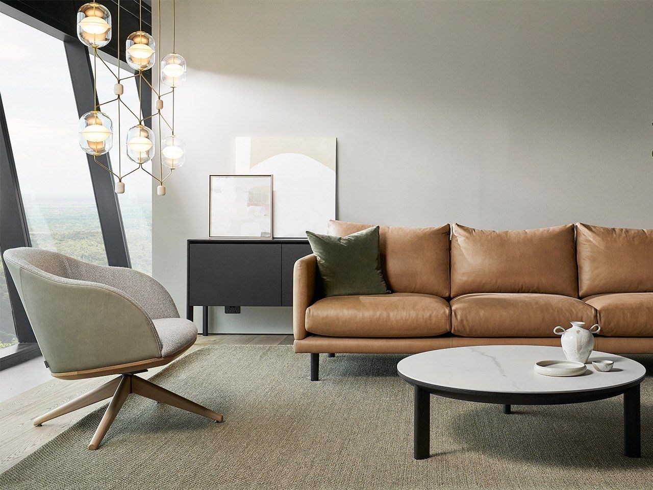 Светодиодный подвесной светильник из камня и стекла Rakumba Indre ARCH-00078865 - Вид №10