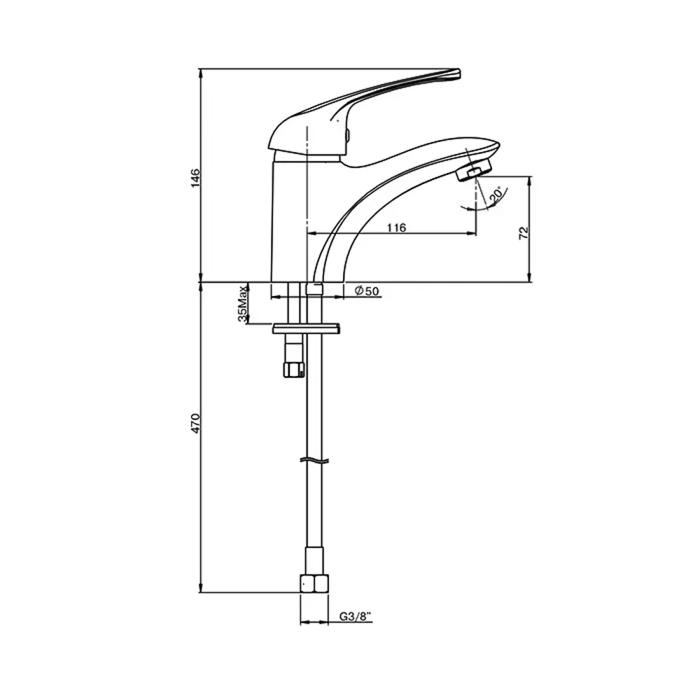 Смеситель для раковины Paini Trento TRCR205LMKM однорычажный цвет хром STLM-2013277 - Вид №4