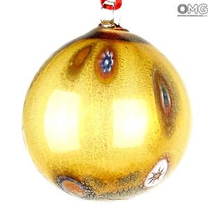1959 ORIGINALMURANOGLASS .Оранжевый Ёлочный шар Fantasy - миллефиори - муранское стекло OMG  см